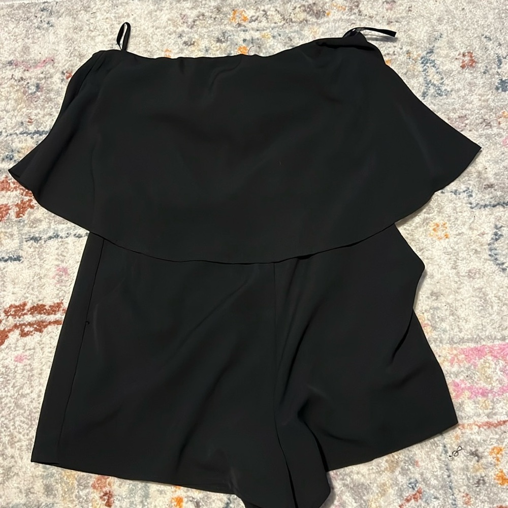 Strapless black romper